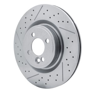 Mini Cooper Clubman Brake Rotor (1) - Front - R1 Concepts - Drilled and Slotted - `09-`14